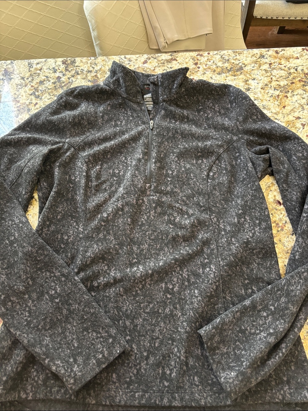 Spyder Women’s Black Charcoal Heather Half-Zip Pullover
